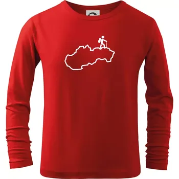Chlapecké tričko Slovenský turista - Triko dětské Long Sleeve - 122 cm/6 let ( Červená )