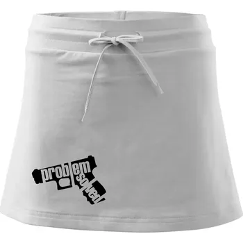 Dámská sukně Problém - zbraň - Sportovní sukně - two in one - L ( Bílá )