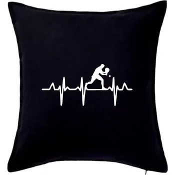 Polštář EKG stolní tenista stojící - Polštář 50x50 - 50x50 - Pouze potah ( Černá )