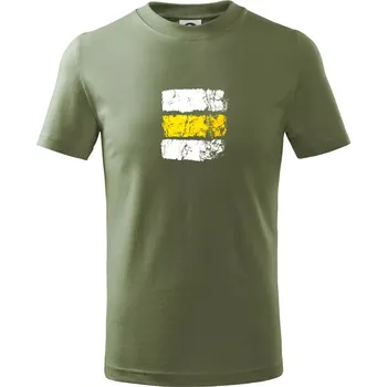 Turistická značka - žlutá - Tričko dětské bavlněné - 146 cm/10 let ( Khaki )