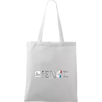 Science věda nápis - Taška bavlněná - 42 x 38 cm ( Bílá )
