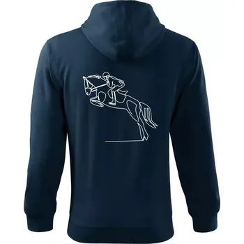 Pánské oblečení Jízda na koni jedním tahem - Mikina s kapucí na zip trendy zipper - XL ( Námořní modrá (velmi tmavá - téměř černá) )