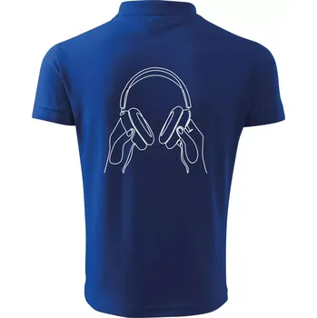 Pánská košile Sluchátka jedním tahem - Polokošile pánská Pique Polo 203 - L ( Královská modrá )