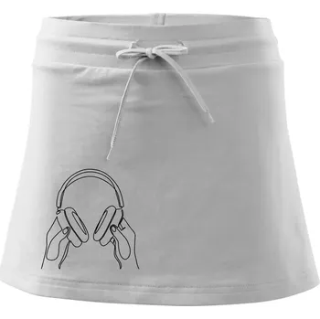 Dámská sukně Sluchátka jedním tahem - Sportovní sukně - two in one - L ( Bílá )