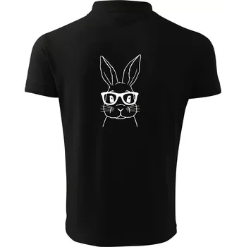 Pánská košile Králík s brýlemi - Polokošile pánská Pique Polo 203 - 2XL ( Černá )