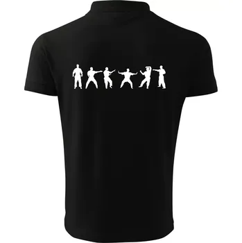 Pánská košile Karate postavy - Polokošile pánská Pique Polo 203 - L ( Černá )