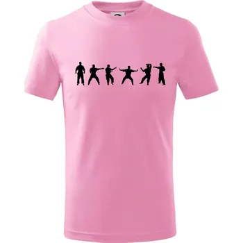 Karate postavy - Tričko dětské bavlněné - 134 cm/8 let ( Růžová )