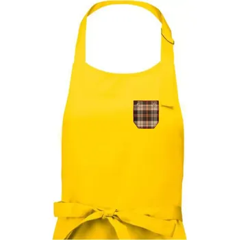 Kuchyňská zástěra Flanelové triko hnědé - Pánská zástěra na vaření - Univerzální velikost ( Žlutá )