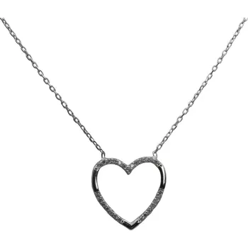 Náhrdelník Zlatý náhrdelník z bílého zlata srdce NNCV323W (585/1000) 1,90g