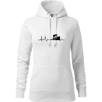 Dámská mikina EKG pokrývač - Mikina dámská Cape s kapucí - XL ( Bílá )