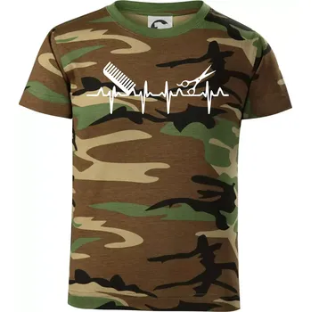 EKG kadeřnictví - Dětské maskáčové triko - 146 cm/10 let ( Hnědý maskáč )