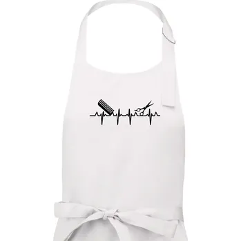 Kuchyňská zástěra EKG kadeřnictví - Pánská zástěra na vaření - Univerzální velikost ( Bílá )