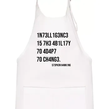 Kuchyňská zástěra Test inteligence - Stephen Hawking - Dětská zástěra na vaření - Univerzální velikost ( Bílá )