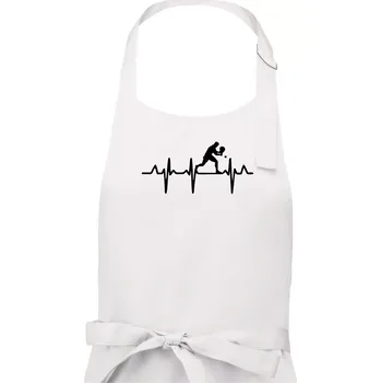 Kuchyňská zástěra EKG stolní tenista stojící - Dámská zástěra na vaření - Univerzální velikost ( Bílá )