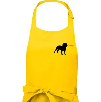Kuchyňská zástěra Americký stafordširský teriér Na prsu - Dámská zástěra na vaření - Univerzální velikost ( Žlutá )