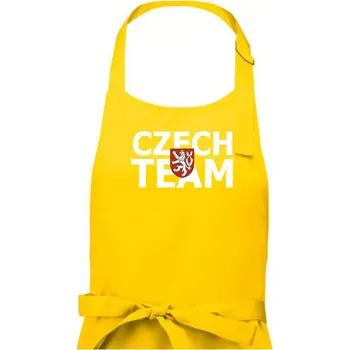 Kuchyňská zástěra Czech team - Český lev - Dámská zástěra na vaření - Univerzální velikost ( Žlutá )