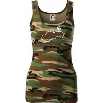 Dámské tričko Slovenský turista - Dámské Maskáčové tílko - XS ( Hnědý maskáč )