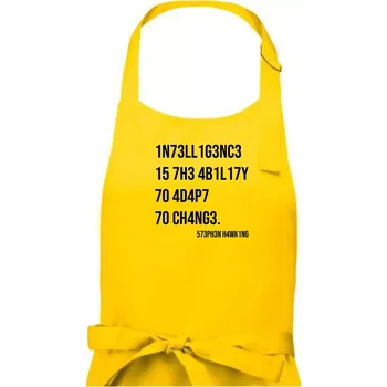 Kuchyňská zástěra Test inteligence - Stephen Hawking - Dámská zástěra na vaření - Univerzální velikost ( Žlutá )