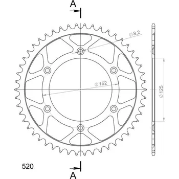 Řetězová sada pro motocykl Řetězová rozeta SUPERSPROX RFE-8000:50-BLK černý 50 zubů, 520