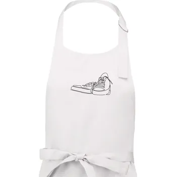 Kuchyňská zástěra Boty jedním tahem - Pánská zástěra na vaření - Univerzální velikost ( Bílá )