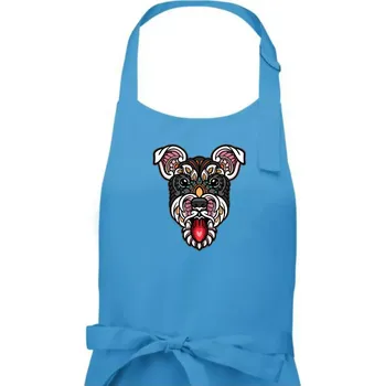 Kuchyňská zástěra Knírač hlava barevná - Pánská zástěra na vaření - Univerzální velikost ( Světlý tyrkys )