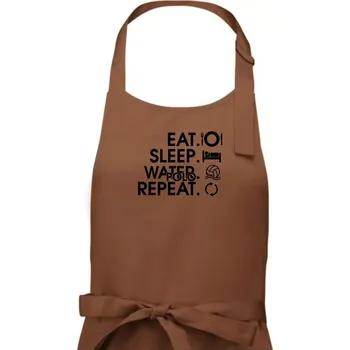 Kuchyňská zástěra Eat sleep water polo repeat - Dámská zástěra na vaření - Univerzální velikost ( Kakaová )