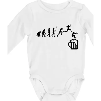 Kojenecký body Evoluce pivo skok - Body kojenecké s dlouhým rukávem - Dlouhý r. do 3 měs ( Bílá )