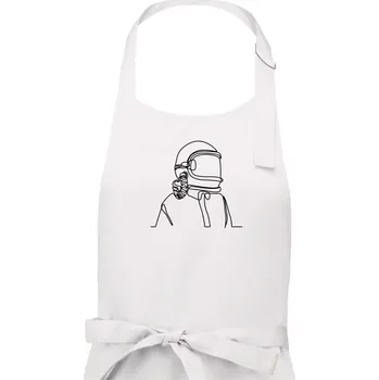 Kuchyňská zástěra Astronaut jedním tahem - Dámská zástěra na vaření - Univerzální velikost ( Bílá )
