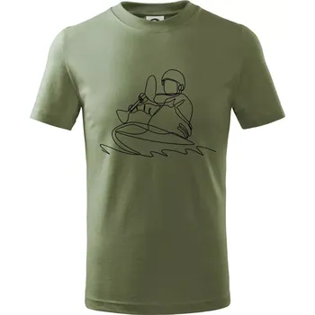 Kajak na vodě jedním tahem - Tričko dětské bavlněné - 98 cm / 2 roky ( Khaki )