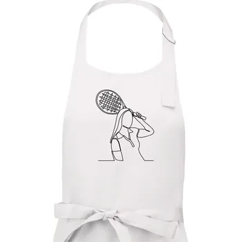 Kuchyňská zástěra Tenistka jednim tahem - Dámská zástěra na vaření - Univerzální velikost ( Bílá )