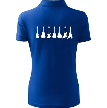 Kytary v řadě - Polokošile dámská Pique Polo - 2XL ( Královská modrá )
