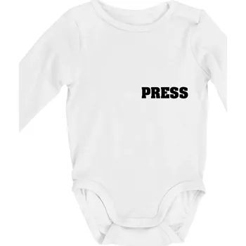 Kojenecký body Novinář nápis - Press - Body kojenecké s dlouhým rukávem - Dlouhý r. do 3 měs ( Bílá )