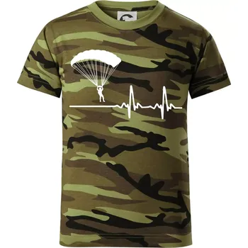 Chlapecké tričko Paragliding EKG - Dětské maskáčové triko - 122 cm/6 let ( Zelený maskáč )