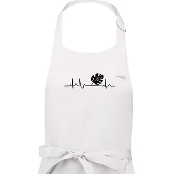 Kuchyňská zástěra EKG Monstera - Dámská zástěra na vaření - Univerzální velikost ( Bílá )