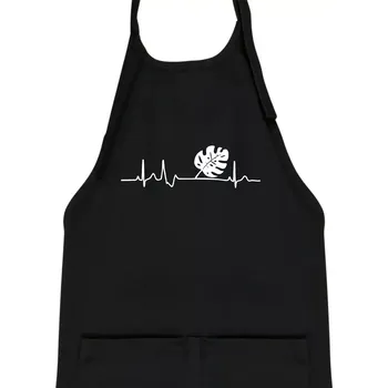 Kuchyňská zástěra EKG Monstera - Dětská zástěra na vaření - Univerzální velikost ( Černá )