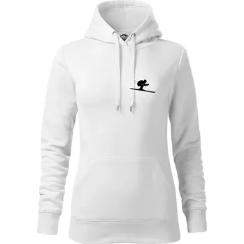 Dámská mikina Sjezdař prso - Mikina dámská Cape s kapucí - XL ( Bílá )