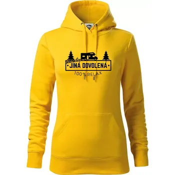 Dámská mikina Trochu jiná dovolená obytňák - Mikina dámská Cape s kapucí - XL ( Žlutá )