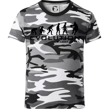 Chlapecké tričko Evoluce Basketball - Dětské maskáčové triko - 146 cm/10 let ( Šedý maskáč )