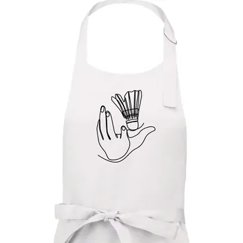 Kuchyňská zástěra Badminton jedním tahem - Dámská zástěra na vaření - Univerzální velikost ( Bílá )