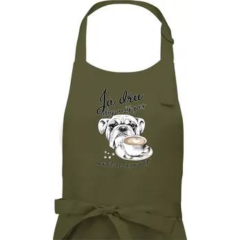 Kuchyňská zástěra Boxer - Já dřu, aby můj pes mohl relaxovat - Pánská zástěra na vaření - Univerzální velikost ( Khaki )