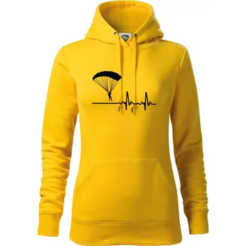 Dámská mikina Paragliding EKG - Mikina dámská Cape s kapucí - S ( Žlutá )