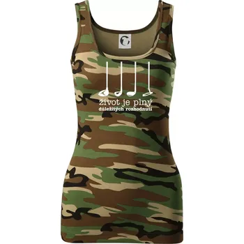 Dámské tričko Golf - důležitá rozhodnutí - Dámské Maskáčové tílko - M ( Hnědý maskáč )