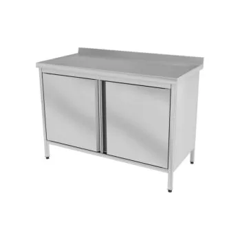 Dílenský stůl Pracovní stůl svařovaný se zadním lemem a křídlovými dveřmi hloubka 700mm , délka 1000x700x850mm