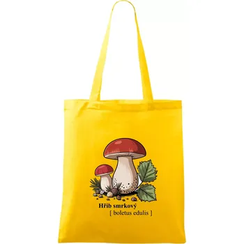 Hřib smrkový - Boletus edulis kreslený - Taška bavlněná - 42 x 38 cm ( Žlutá )