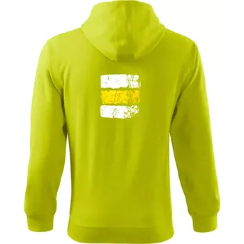 Pánská mikina Turistická značka - žlutá - Mikina s kapucí na zip trendy zipper - M ( Limetková )