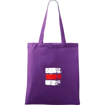 Turistická značka - červená - Taška bavlněná - 42 x 38 cm ( Fialová )