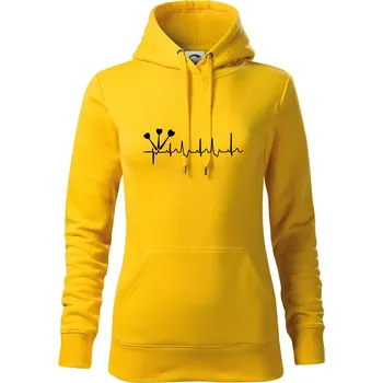 Dámská mikina EKG šipky - Mikina dámská Cape s kapucí - XS ( Žlutá )