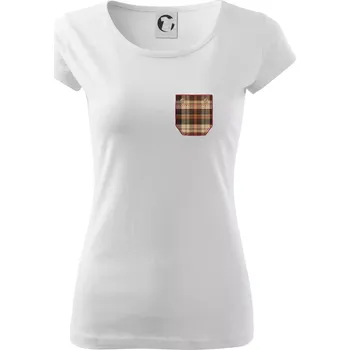 Dámské tričko Flanelové triko hnědé - Dámské triko Pure - S ( Bílá )