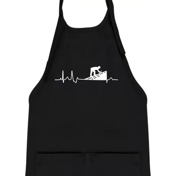 Kuchyňská zástěra EKG pokrývač - Dětská zástěra na vaření - Univerzální velikost ( Černá )