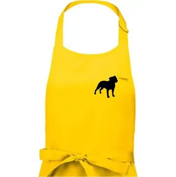 Kuchyňská zástěra Americký stafordširský teriér Na prsu - Pánská zástěra na vaření - Univerzální velikost ( Žlutá )